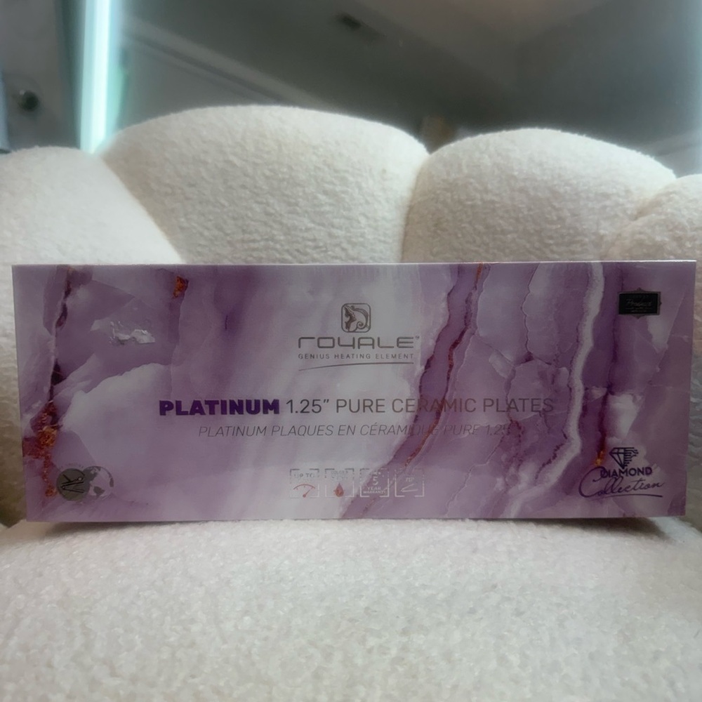 Platinum 1.25" Pure Ceramic Hair Straightener Plates - Purple